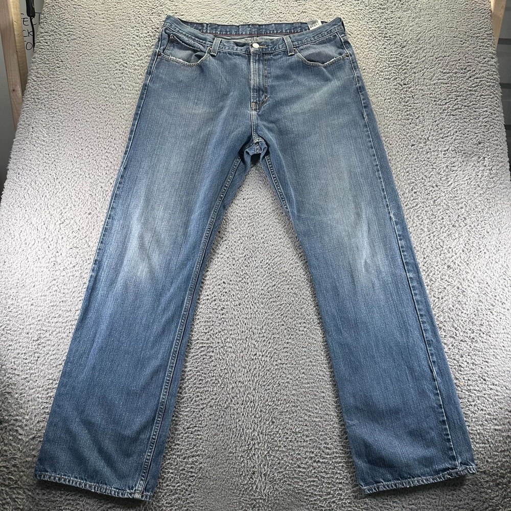 Vintage Tommy Hilfiger Jeans Men 40x36 Blue Cotton Denim Straight Faded Workwear